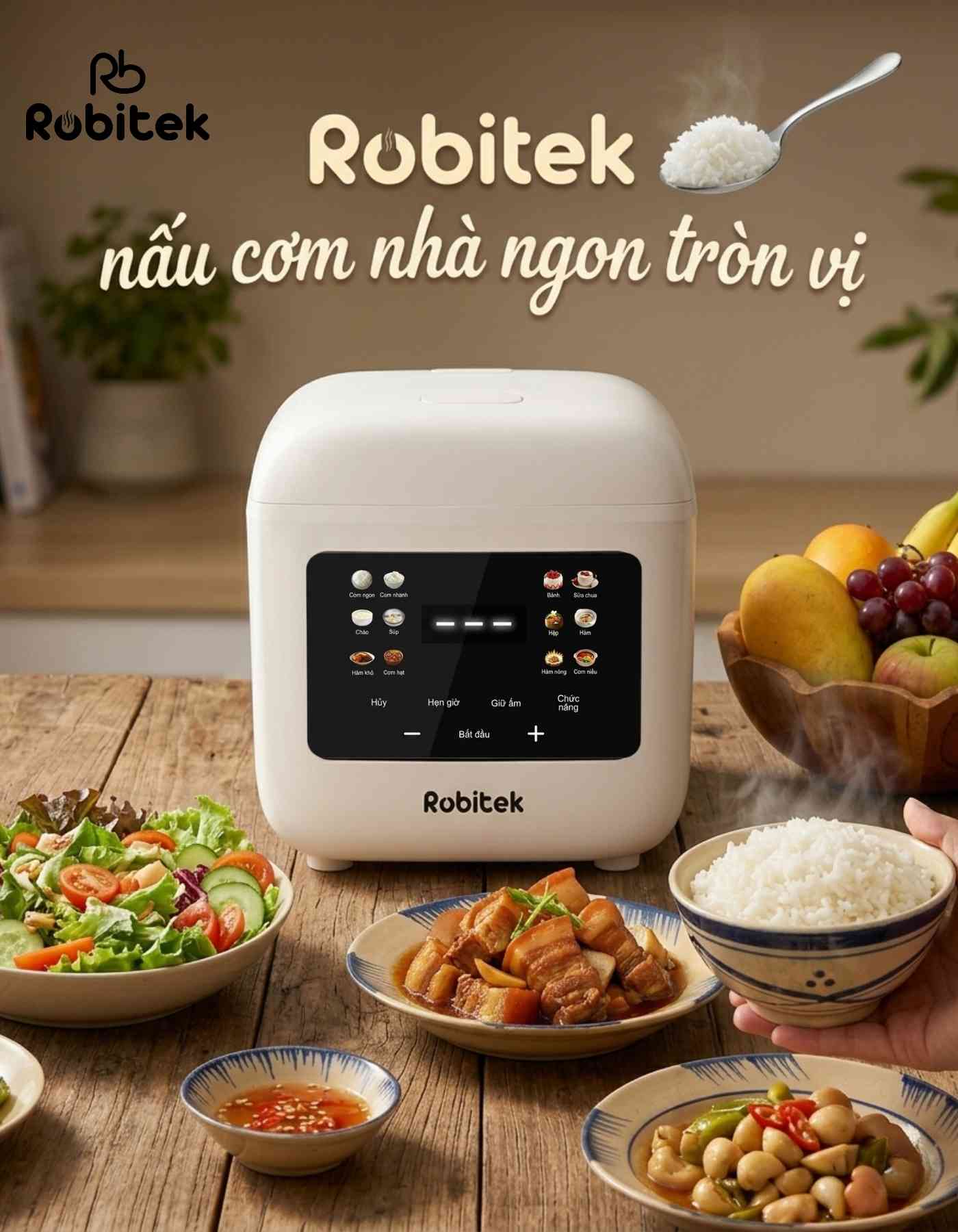 Nồi cơm điện Robitek Nutricook Pro RC10 dung tích 1L
