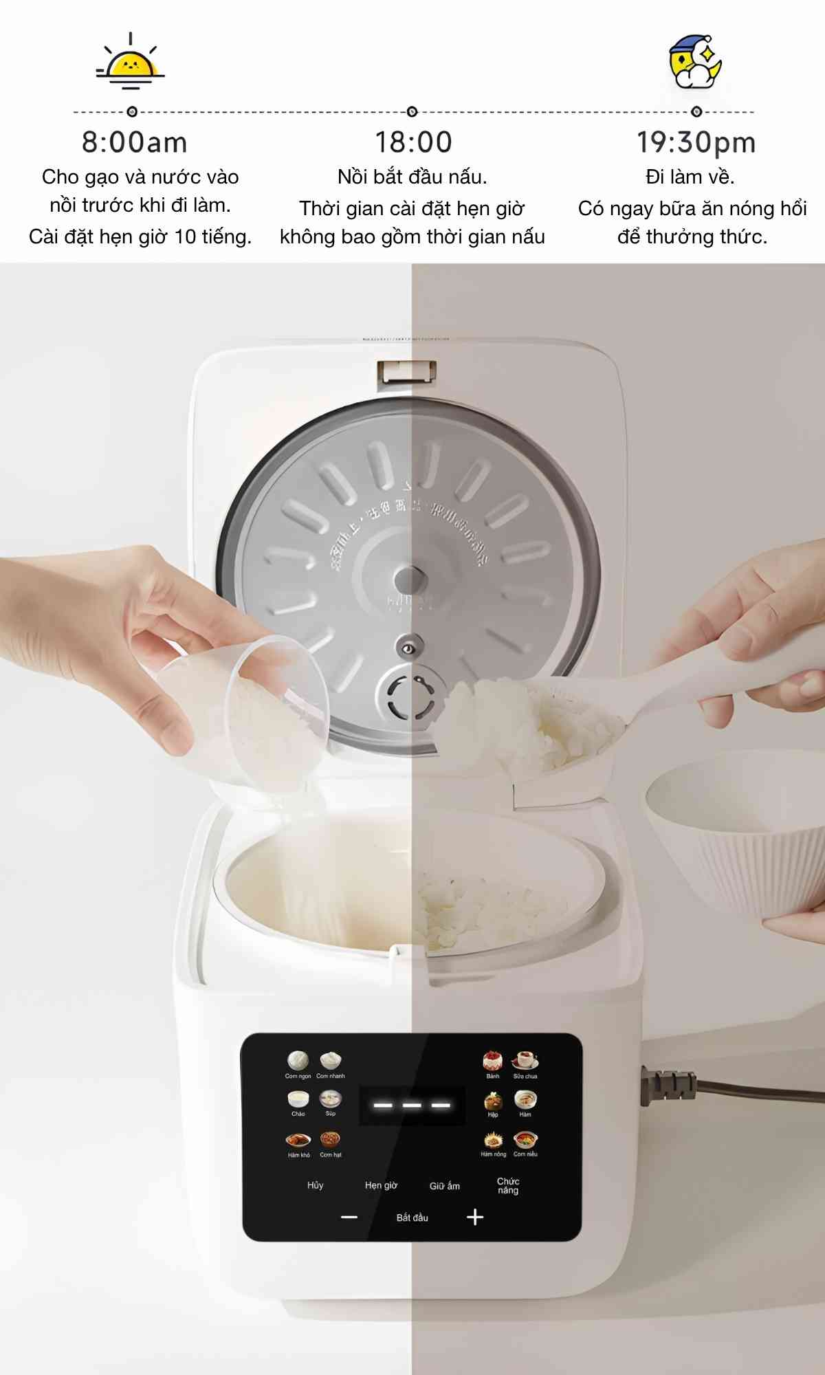 Nồi cơm điện Robitek Nutricook Pro RC10 dung tích 1L