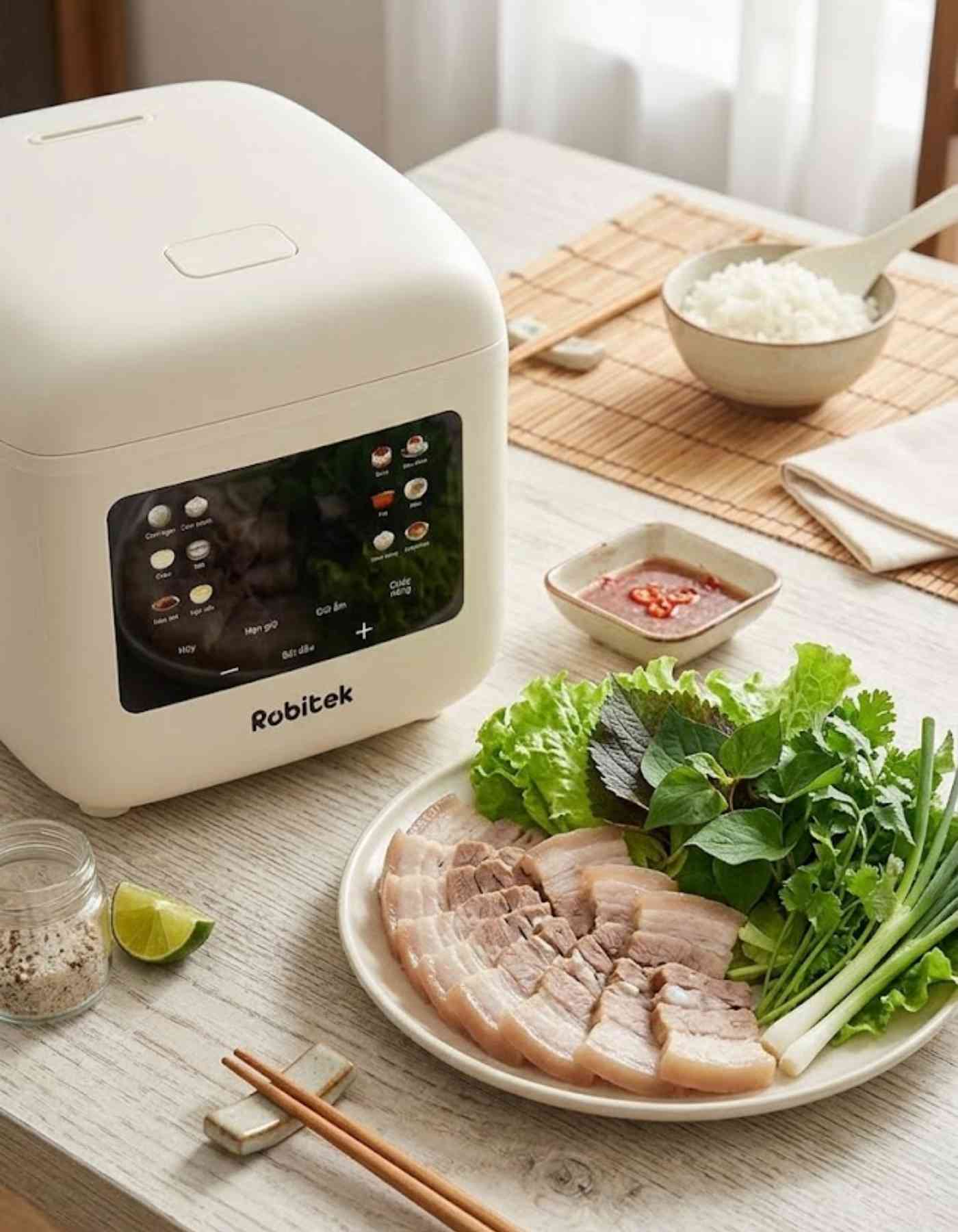 Nồi cơm điện Robitek Nutricook Pro RC10 dung tích 1L